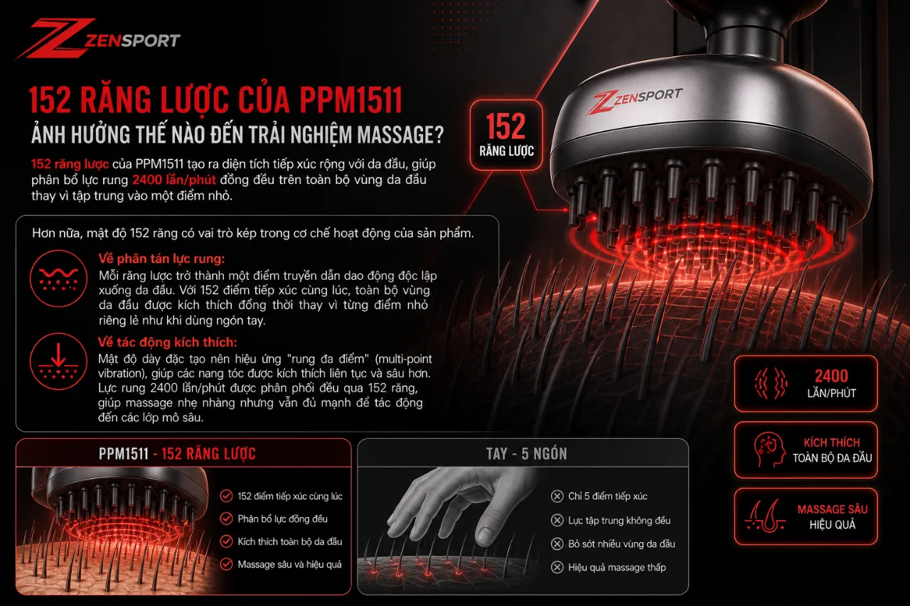 152 Răng Lược Của PPM1511 Ảnh Hưởng Thế Nào Đến Trải Nghiệm Massage?