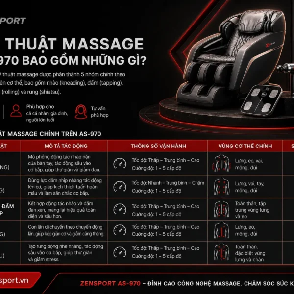 Ghế Massage Fujiiryoki Cyber Relax AS-970: 734 Kiểu Massage