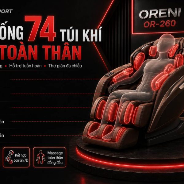 74 túi khí trên Oreni OR-260 bao phủ những vùng nào trên cơ thể?