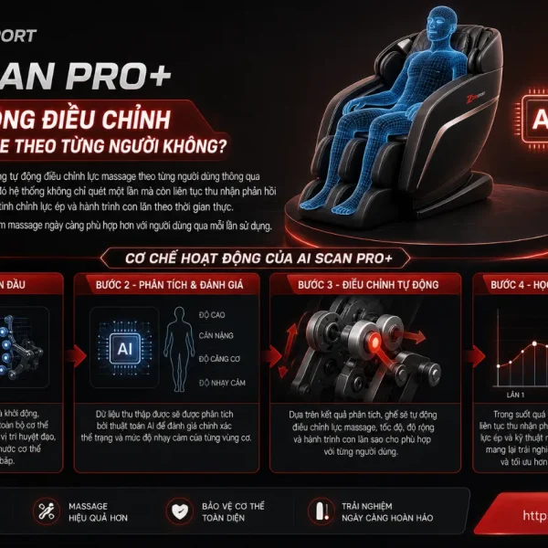 Ghế Massage Toshiko T86 Pro: Con Lăn 4D DeepTouch, AI Scan Pro+