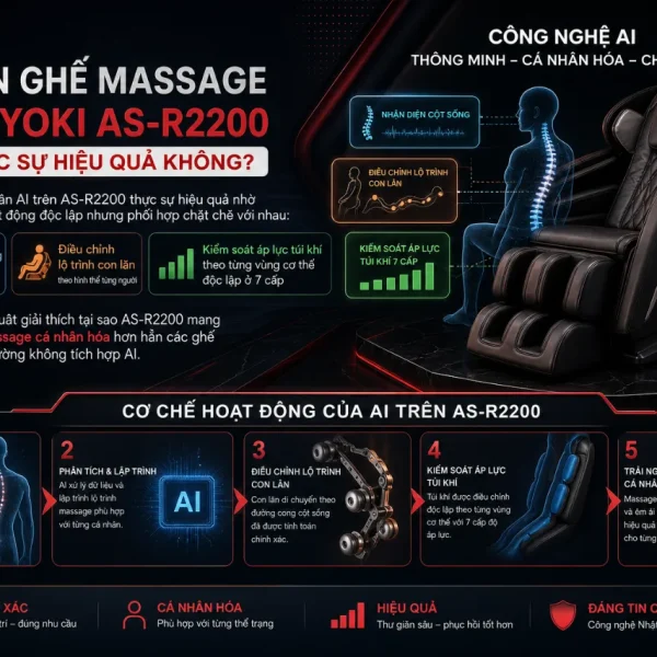 Ghế Massage Fujiiryoki AS-R2200: 5D-AI, 38 Chương Trình