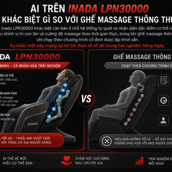 Ghế Massage Inada LPN30000: AI, 24 Chương Trình Massage