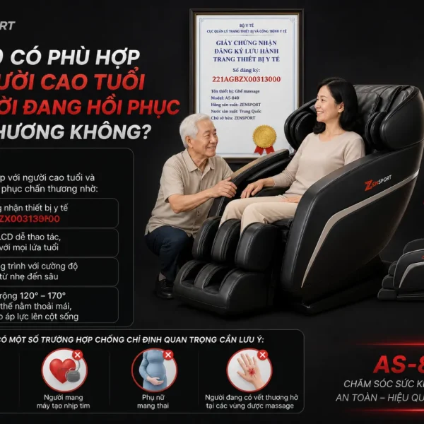Ghế Massage Fujiiryoki AS840: Kiwami Mecha 2.0, 3D Navi+