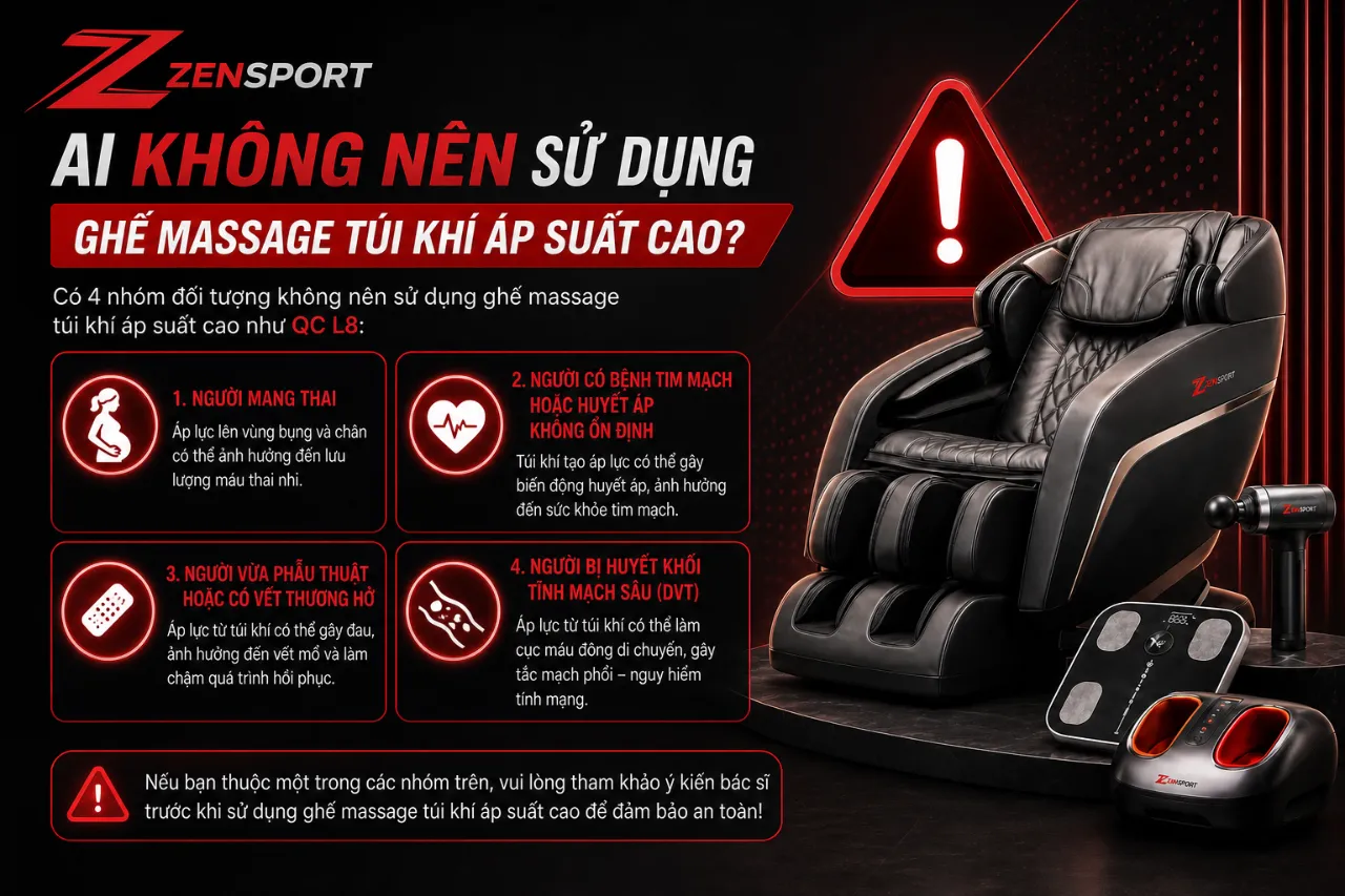 Ai Không Nên Sử Dụng Ghế Massage Túi Khí Áp Suất Cao?