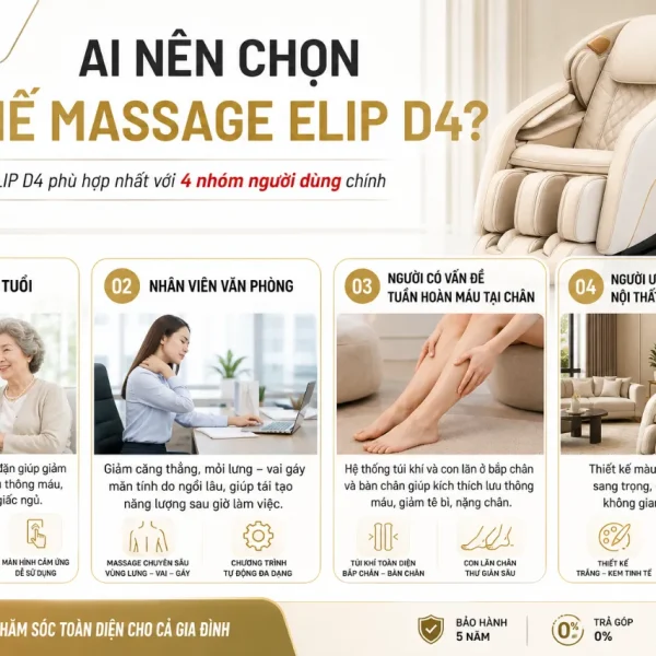 Ghế Massage ELIP D4 GDV AG: 2E Olymplus, Túi Khí Kép