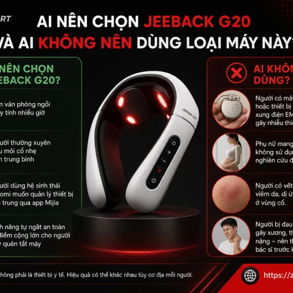 Máy massage cổ Jeeback G20: EMS thế hệ 3, chườm nhiệt