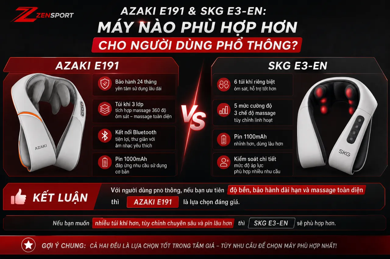 Azaki E191 và SKG E3-EN: Máy nào phù hợp hơn cho người dùng phổ thông?