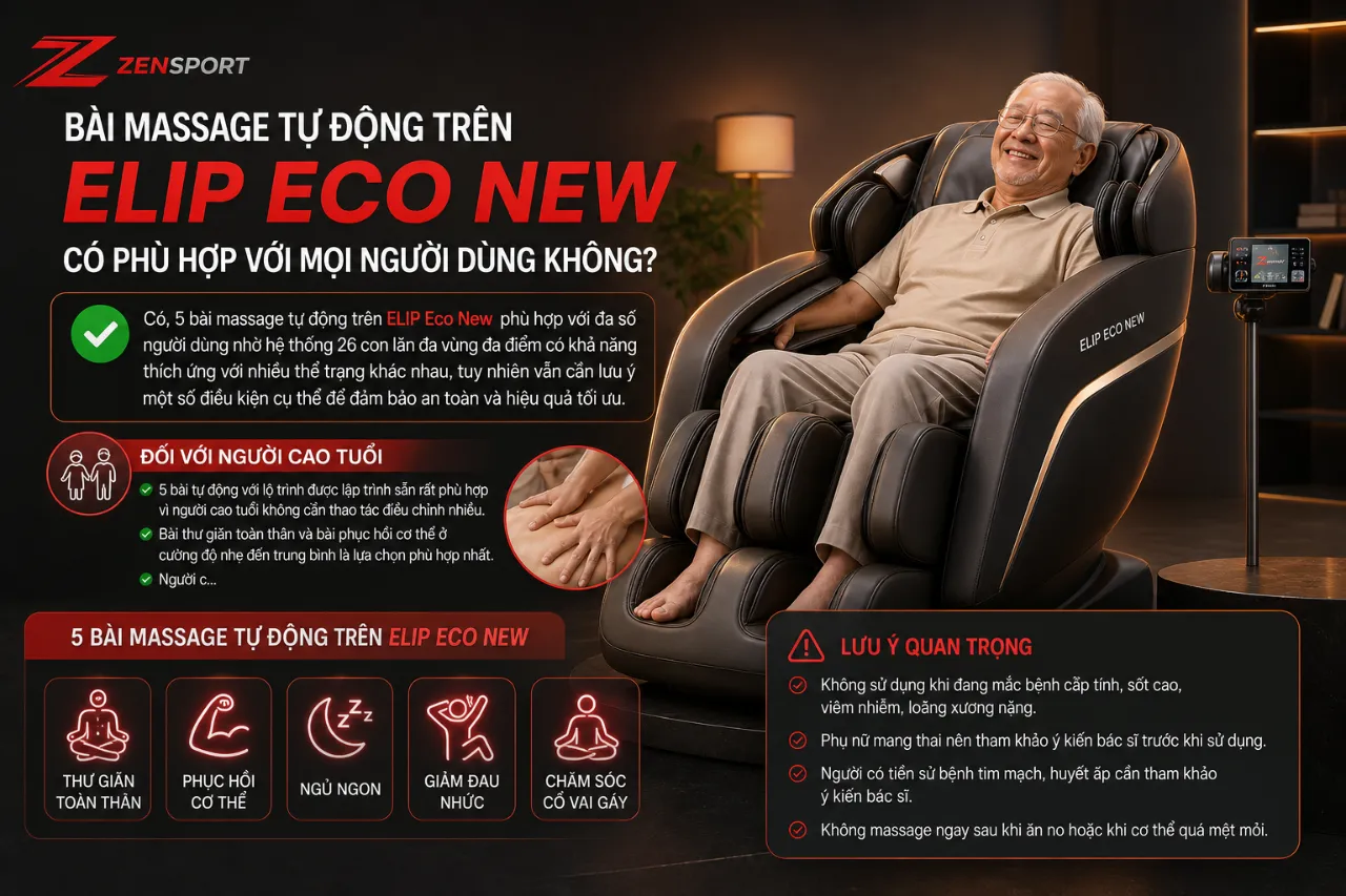Bài Massage Tự Động Trên ELIP Eco New Có Phù Hợp Với Mọi Người Dùng Không?