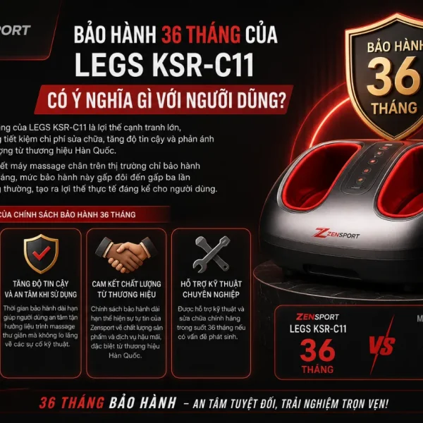 Máy massage chân LEGS KSR-C11: Bấm huyệt, nhiệt hồng ngoại