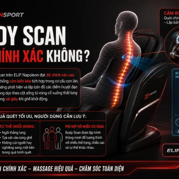 Ghế Massage ELIP Napoleon: Massage 5D, Body Scan