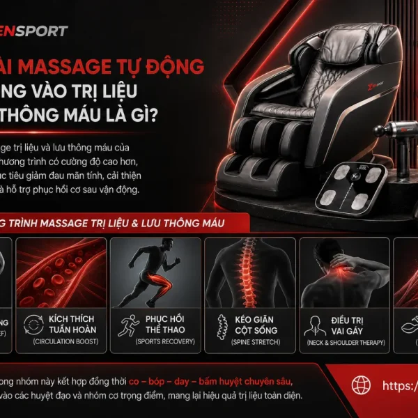 Ghế Massage ELIP E4: 12 Bài Tự Động, Trục SL Ôm Sát