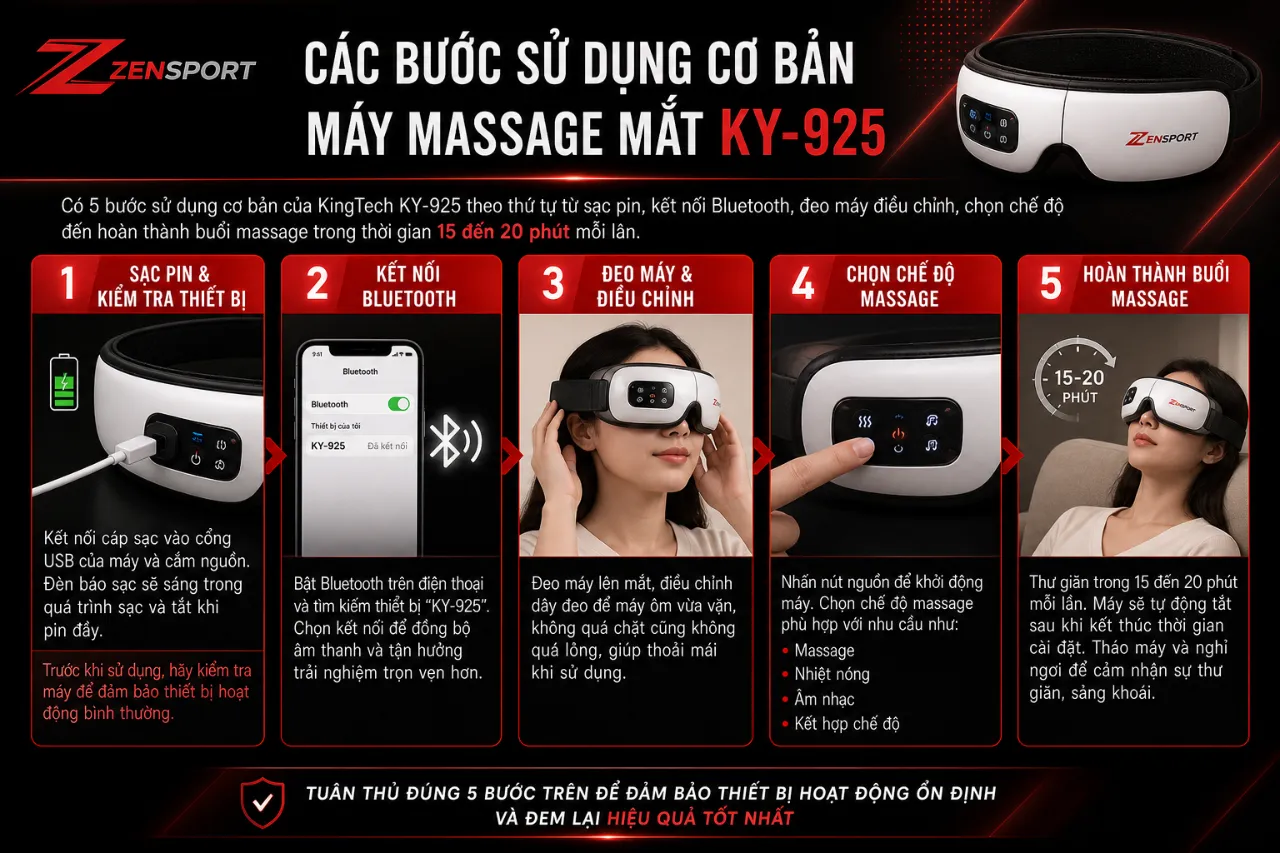 Các Bước Sử Dụng Cơ Bản Máy Massage Mắt KY-925 Là Gì?