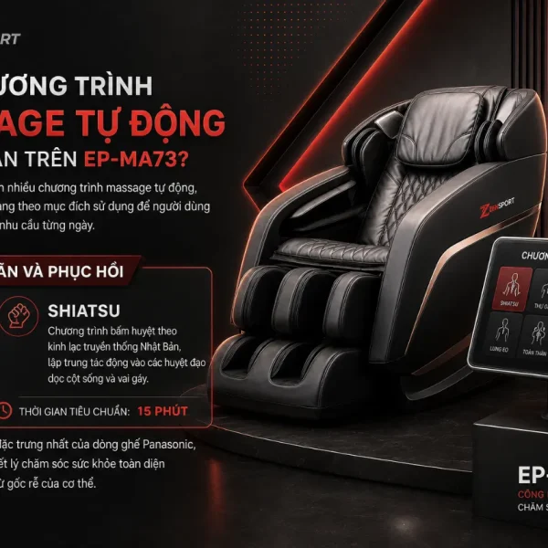 Ghế Massage Panasonic EP-MA73: RealPro Ultra 4D, Sưởi Kép