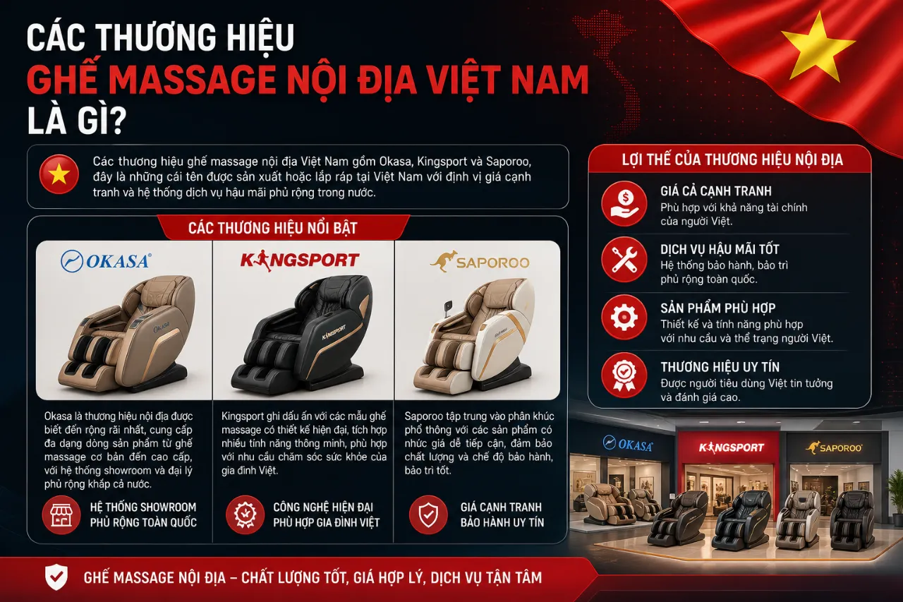 Các Thương Hiệu Ghế Massage Nội Địa Việt Nam Là Gì?
