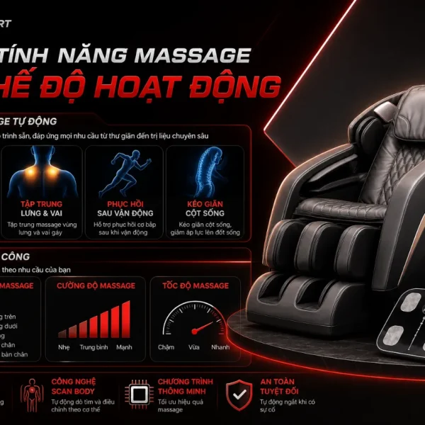Ghế Massage KingSport Standard G4: Công Nghệ Kingtech, Warmtech