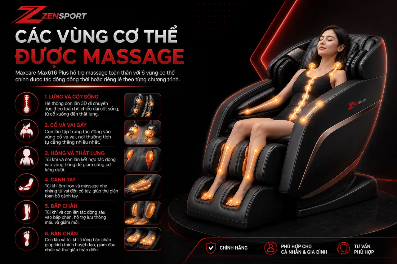 Các Vùng Cơ Thể Được Massage