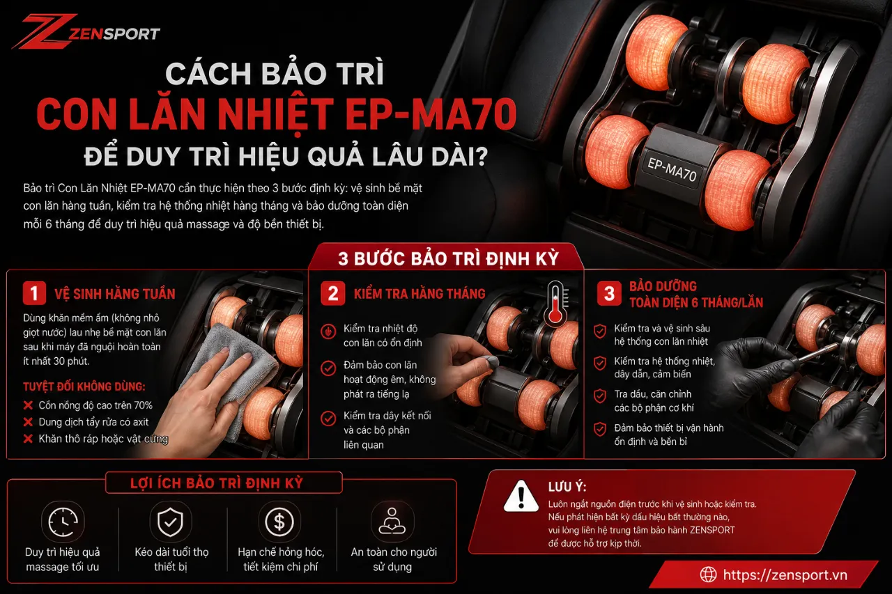 Cách Bảo Trì Con Lăn Nhiệt EP-MA70 Để Duy Trì Hiệu Quả Lâu Dài?