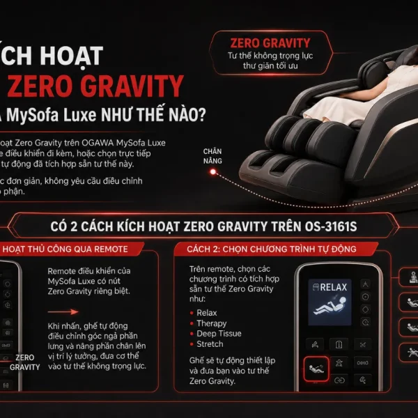 Ghế Massage OGAWA Mysofa Luxe: Zero Gravity Và Swing Mode