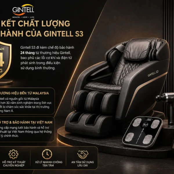 Ghế Massage Gintell S3 SuperChair: Con Lăn 3D, Zero Gravity
