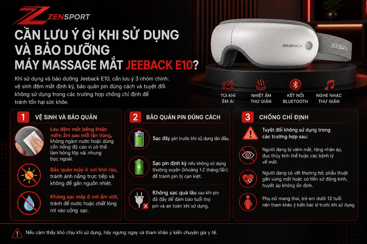 Cần Lưu Ý Gì Khi Sử Dụng Và Bảo Dưỡng Máy Massage Mắt Jeeback E10?