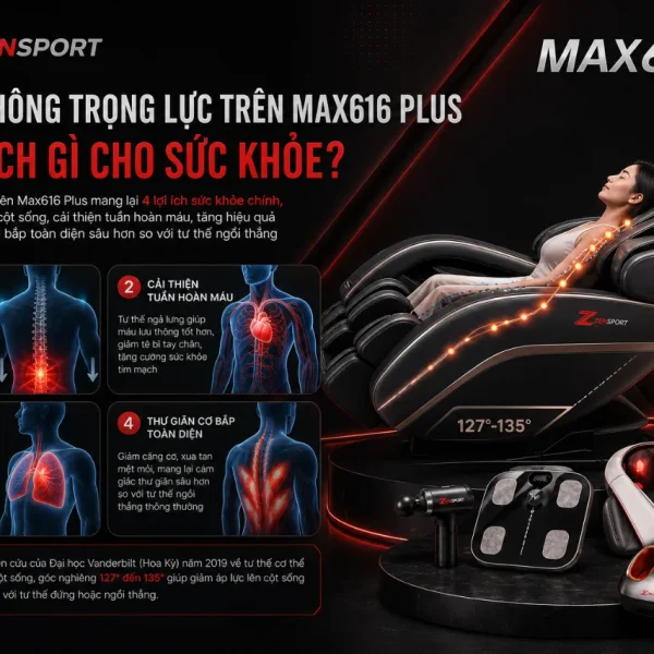 Ghế Massage Maxcare Max616 Plus: 4 Bài Massage, Không Trọng Lự