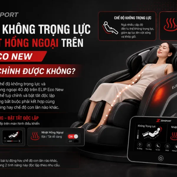 Ghế Massage ELIP Eco New: 5 Bài Tự Động, 15 Chế Độ Tuỳ Chỉnh