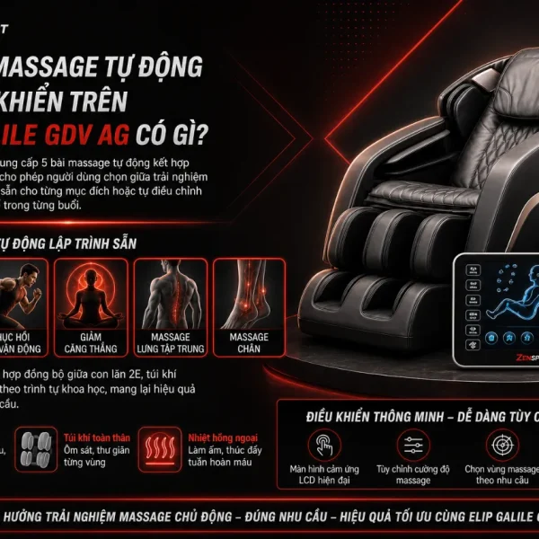 Ghế Massage ELIP Galile GDV AG: Massage 2E, Không Trọng Lực