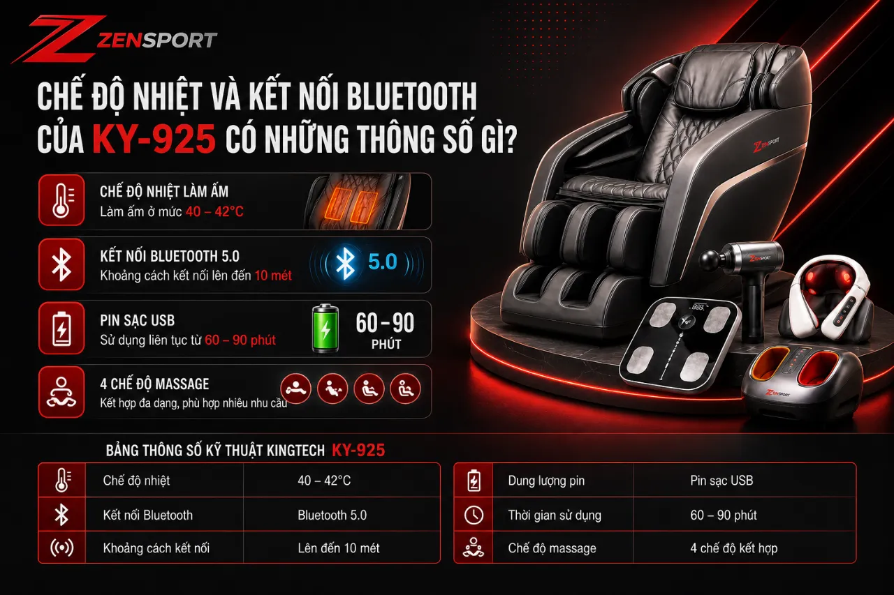 Chế Độ Nhiệt Và Kết Nối Bluetooth Của KY-925 Có Những Thông Số Gì?
