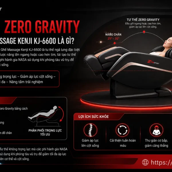 Ghế Massage Kenji KJ-6600: Túi Khí Toàn Thân, Zero Gravity