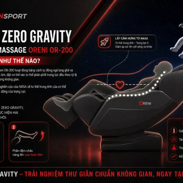 Ghế massage Oreni OR-200: Zero Gravity, điều khiển giọng nói