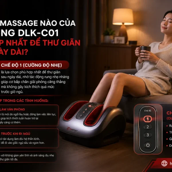 Máy massage chân Buheung DLK-C01: 3 chế độ, rung xoa bóp bắp chân