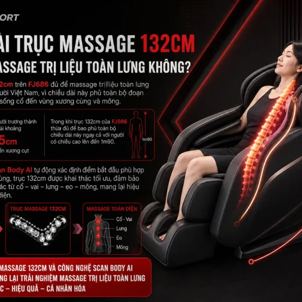 Ghế Massage FUJILUX FJ686: Scan Body AI, Massage Trị Liệu Toàn Thân