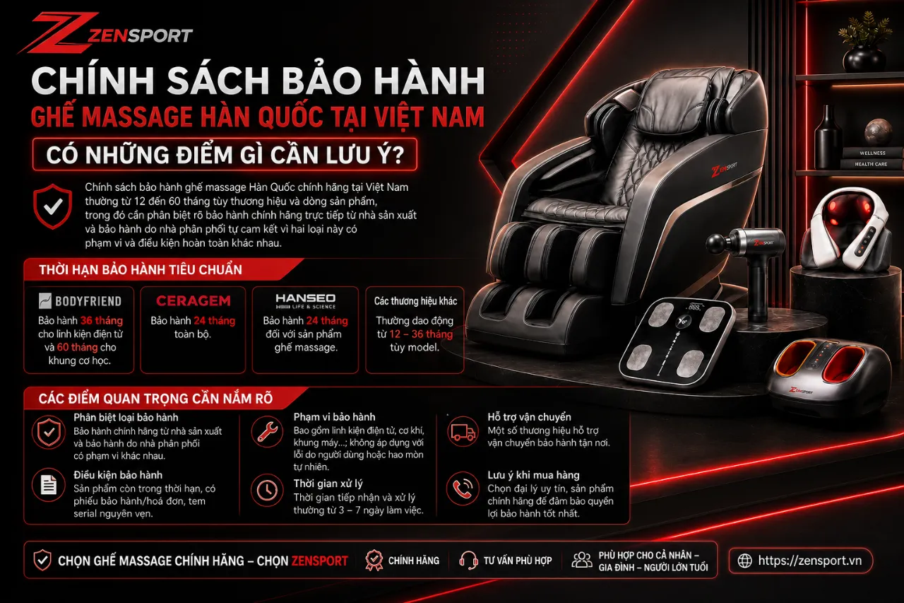 Chính Sách Bảo Hành Ghế Massage Hàn Quốc Tại Việt Nam Có Những Điểm Gì Cần Lưu Ý?