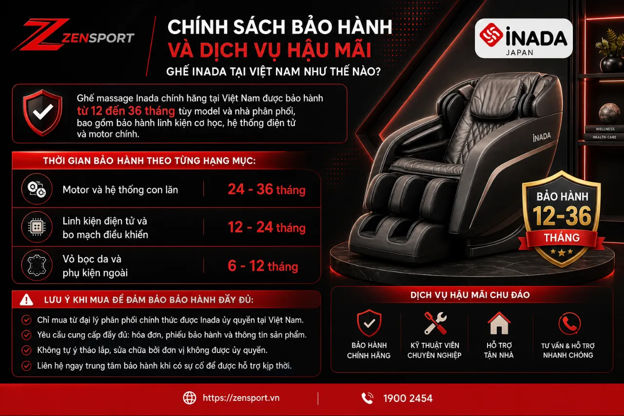 Chính Sách Bảo Hành Và Dịch Vụ Hậu Mãi Ghế Inada Tại Việt Nam Như Thế Nào?