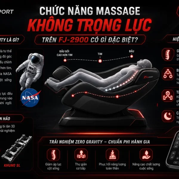 Ghế Massage Fuji Luxury FJ-2900: Bi Lăn 3D, Khung SL, Điều Khiển Giọng Nói