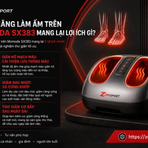 Máy massage chân Momoda SX383: Túi khí 3D, làm ấm