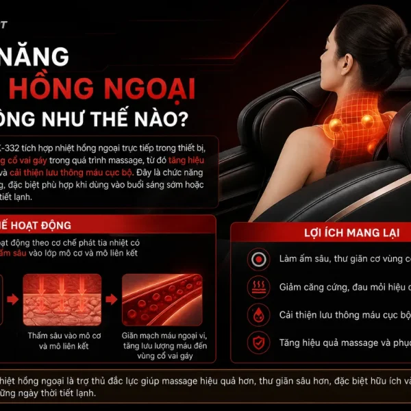 Máy massage cổ vai gáy Buheung MK-332 nhiệt hồng ngoại, 3 mức lực