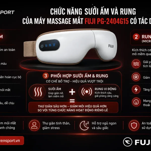 Máy massage mắt Fuji PG-2404G15: túi khí 3D, sưởi ấm và rung