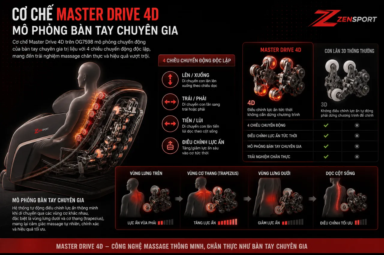 Cơ Chế Master Drive 4D Mô Phỏng Bàn Tay Chuyên Gia