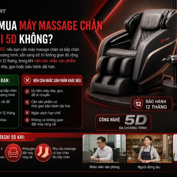 Máy massage chân Holtashi 5D: 5 chương trình, 3 mức lực