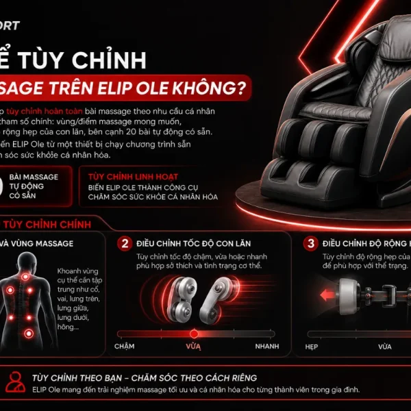 Ghế Massage ELIP Ole: 20 Bài Tự Động, Trục SSL