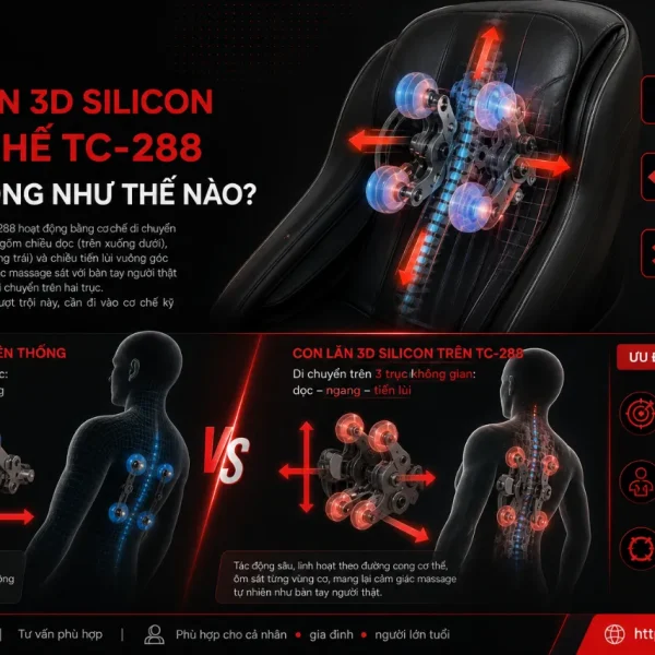 Ghế Massage Tokuyo TC-288 Con Lăn 3D, Nhiệt Nano Carbon