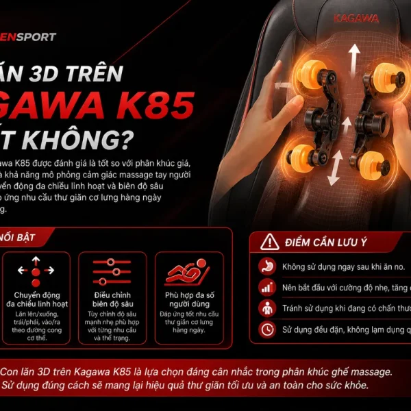 Ghế Massage Kagawa K85: Con Lăn 3D, Điều Khiển Giọng Nói