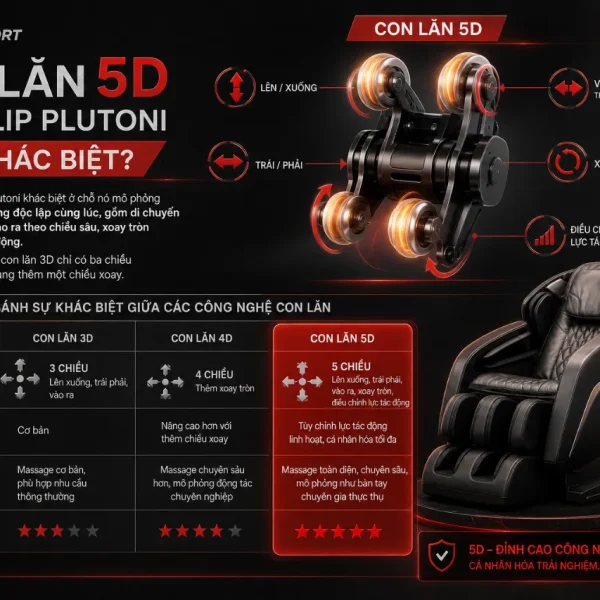 Ghế Massage ELIP Plutoni: Trục SL, Body Scan, Túi Khí Diện Rộng