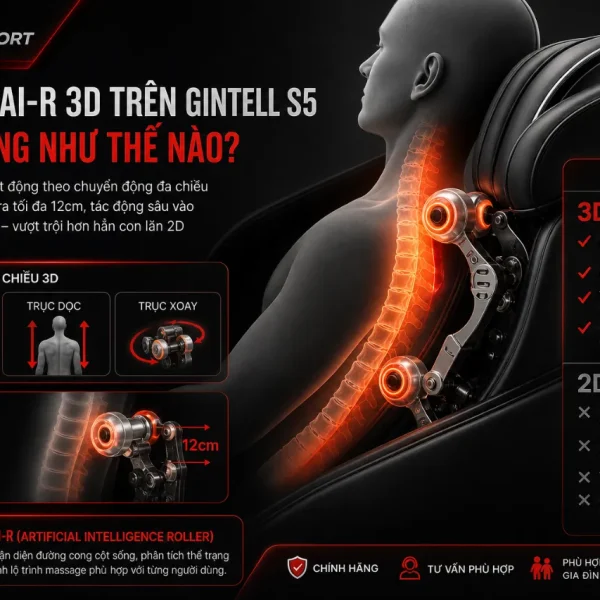 Ghế Massage Gintell S5 SuperChair: Massage 4D, VI-Memory