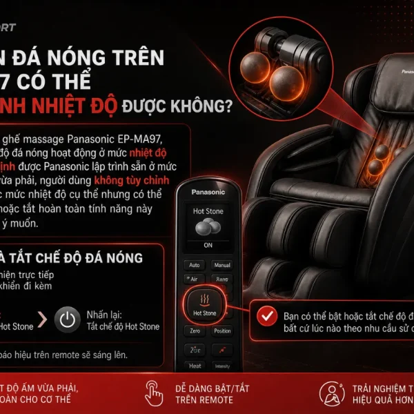 Ghế Massage Panasonic EP-MA97: Con Lăn Đá Nóng, 9 Bài Tự Động