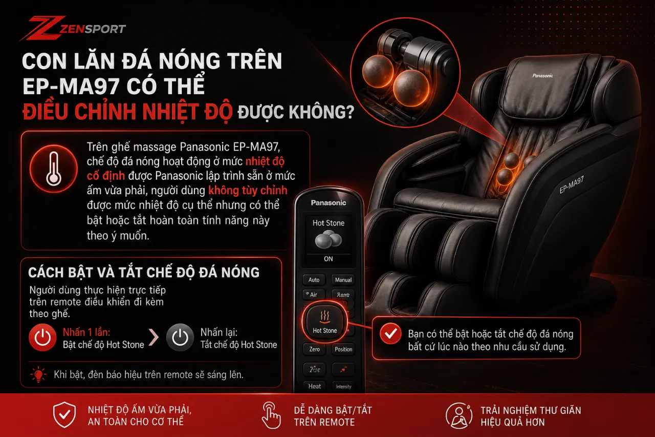 Con Lăn Đá Nóng Trên EP-MA97 Có Thể Điều Chỉnh Nhiệt Độ Được Không?
