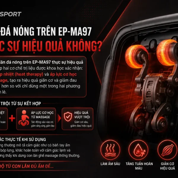 Ghế Massage Panasonic EP-MA97: Con Lăn Đá Nóng, 9 Bài Tự Động