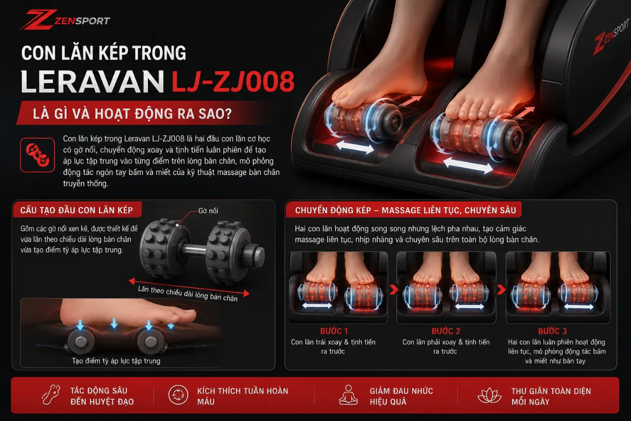 Con lăn kép trong Leravan LJ-ZJ008 là gì và hoạt động ra sao?