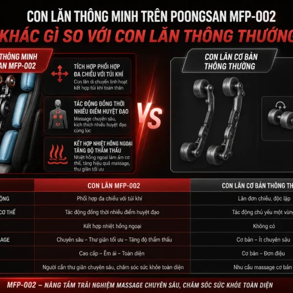Máy massage chân Poongsan MFP-002: Túi khí, con lăn thông minh